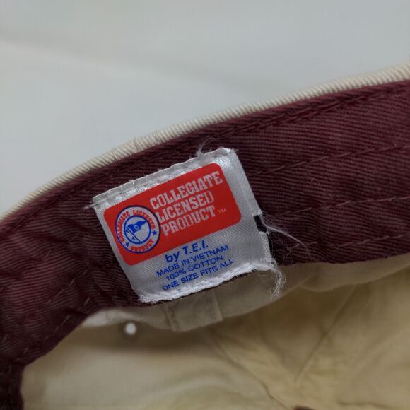 T.E.I Men's Strapback Hat Tan OSFA Embroidered Mississippi State Logo - Picture 7 of 7